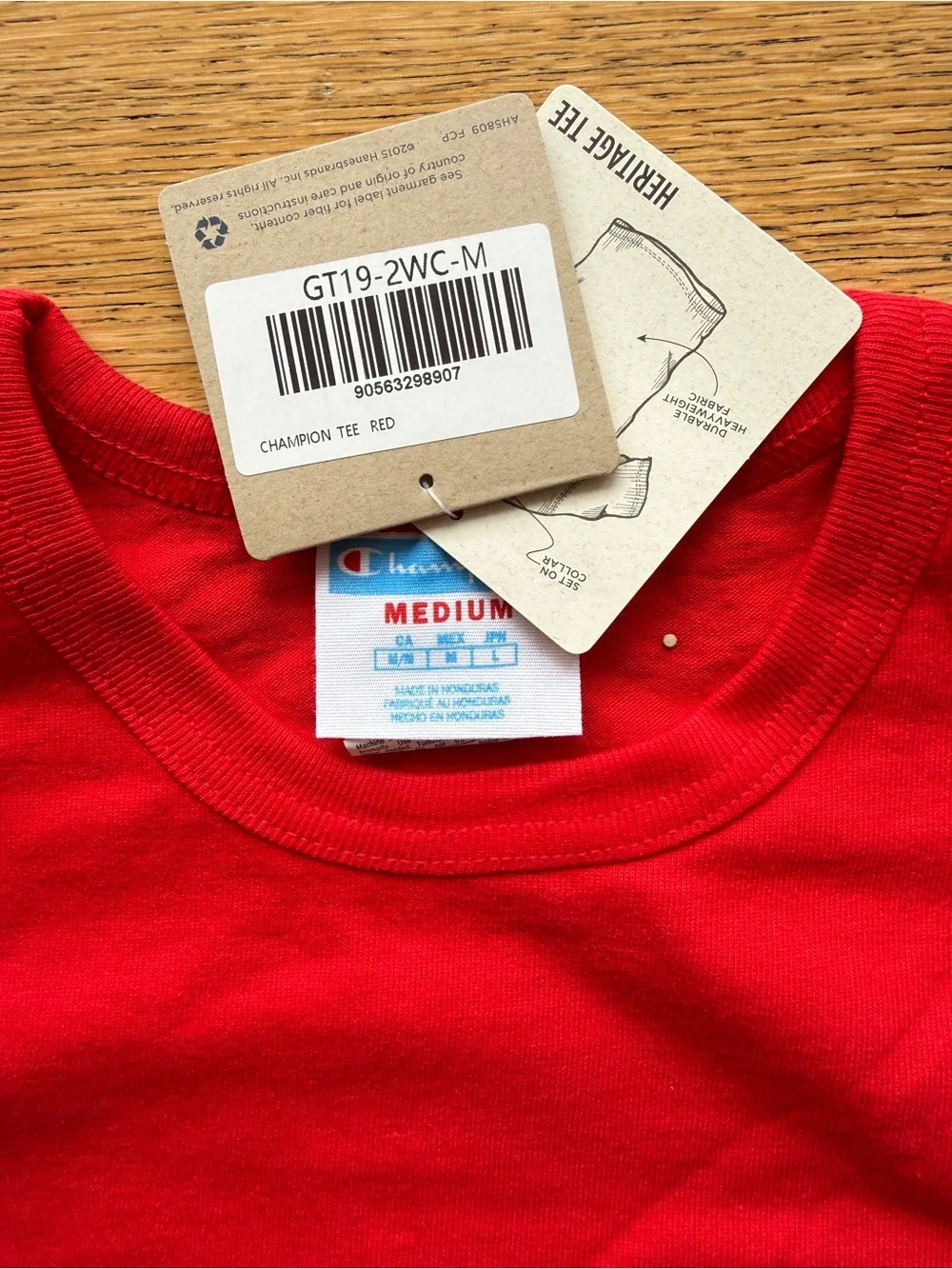 Champion Red Tee with Black & White 'C' Chest Logo - Picture 2 of 2